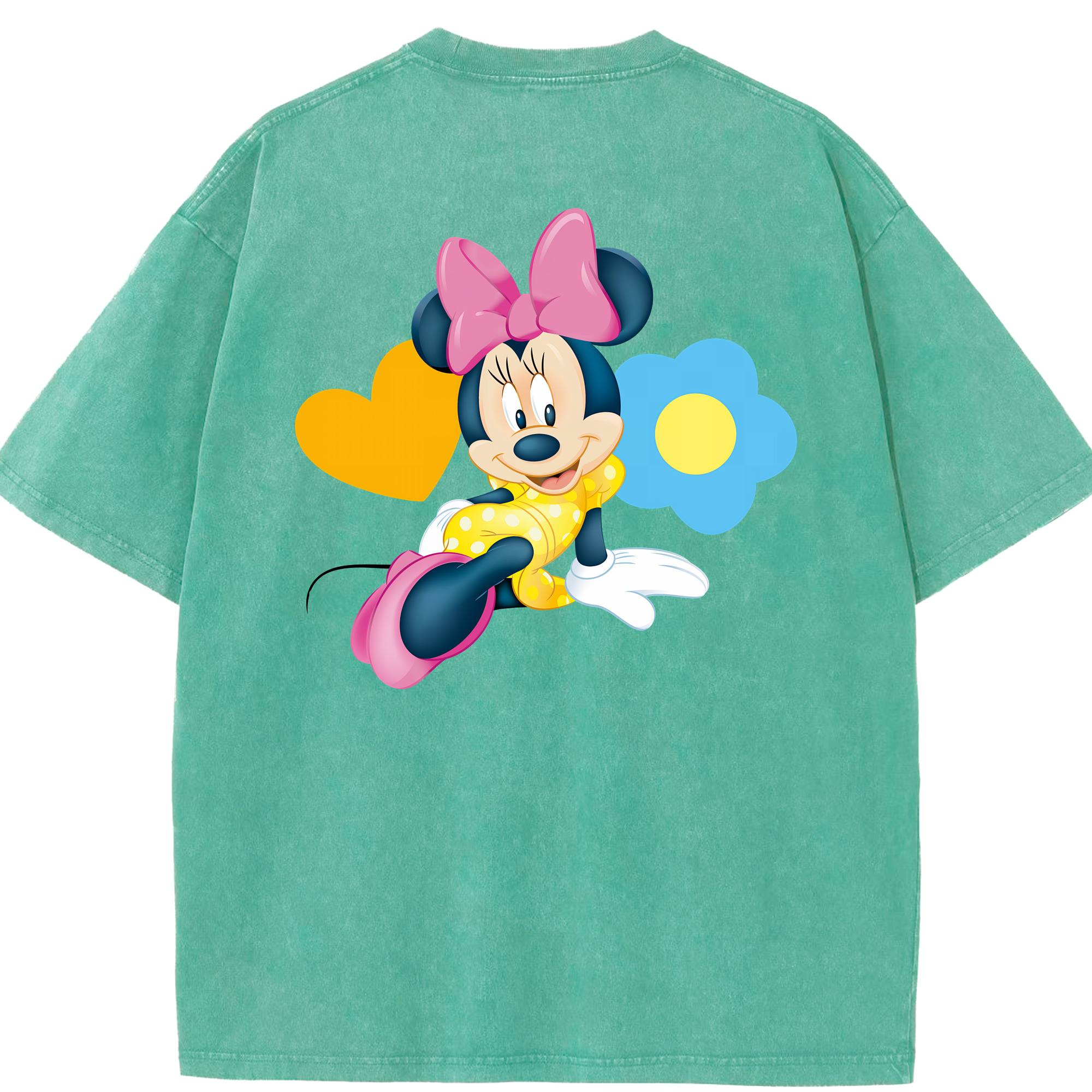 （画像用） ミッキーマウス Mickey Mouse 綿100% ヴィンテージ風 半袖Tシャツ（背面プリント）